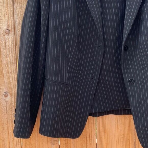 🔥 Take 50% OFF- Tahari Women’s Navy Striped Blazer Jacket With Inner, Size-18 - Picture 3 of 11